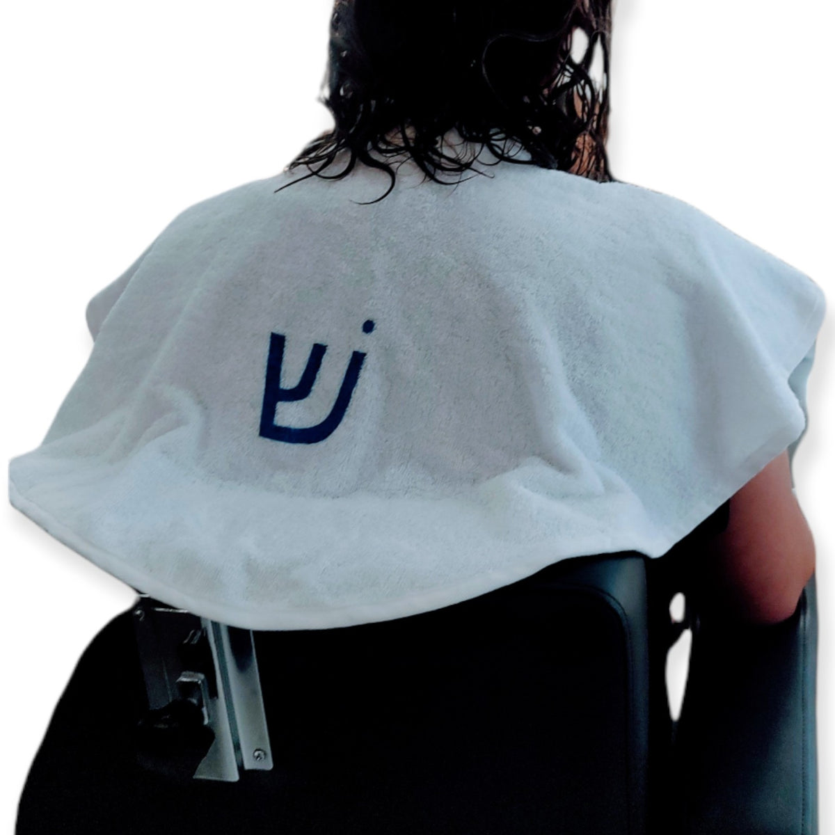 JADASH PRODUCTS White 100% Cotton Round Shoulder Towel Cape back coverage view