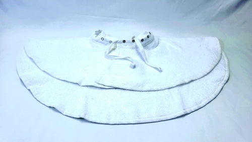 JADASH PRODUCTS White 100% Cotton Round Shoulder Towel Cape - full product view
